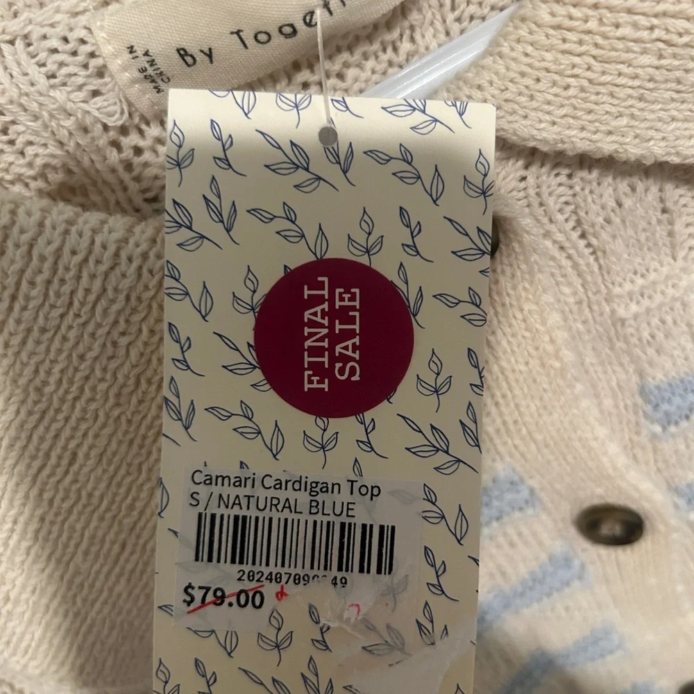 Striped Knit Cardigan with Collar - Picture 3 of 4